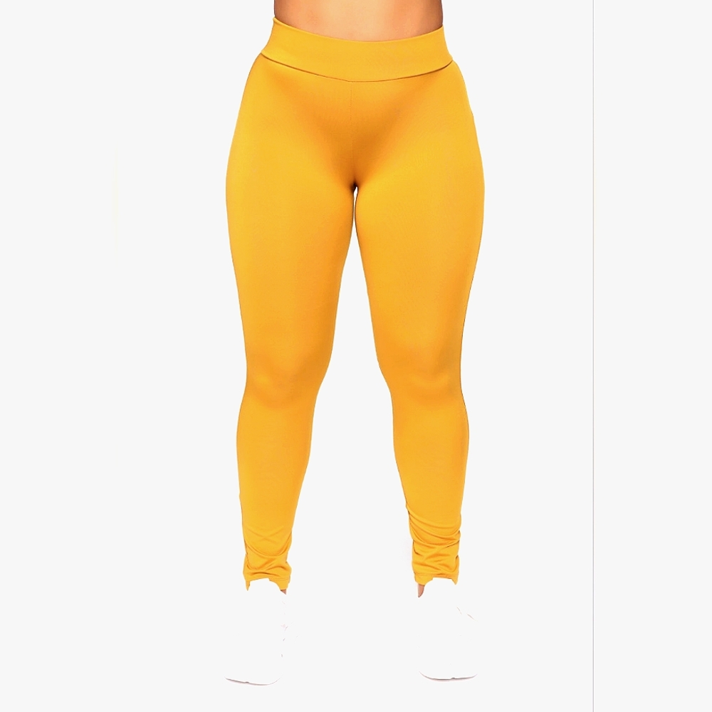 Mustard active shaping leggings (M)
